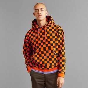 Urban Outfitters Orange Checkered Felix Hoodie